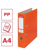 ESSELTE Iratrendező, 75 mm, A4, PP/karton, élvédő sínnel, ESSELTE "Economy", narancssárga
