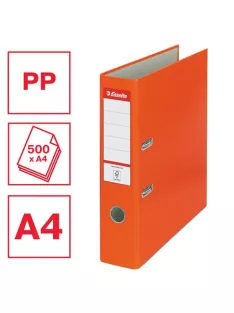   ESSELTE Iratrendező, 75 mm, A4, PP/karton, élvédő sínnel, ESSELTE "Economy", narancssárga