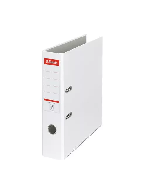 ESSELTE Iratrendező, 75 mm, A4, PP/karton, élvédő sínnel, ESSELTE "Economy", fehér