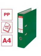 ESSELTE Iratrendező, 75 mm, A4, PP/karton, élvédő sínnel, ESSELTE "Economy", zöld