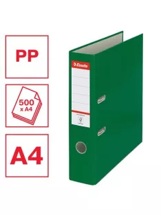   ESSELTE Iratrendező, 75 mm, A4, PP/karton, élvédő sínnel, ESSELTE "Economy", zöld
