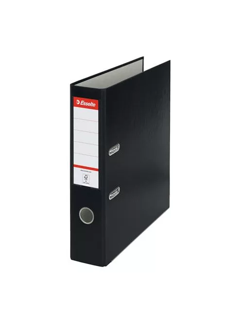 ESSELTE Iratrendező, 75 mm, A4, PP/karton, élvédő sínnel, ESSELTE "Economy", fekete