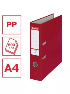   ESSELTE Iratrendező, 75 mm, A4, PP/karton, élvédő sínnel, ESSELTE "Economy", bordó