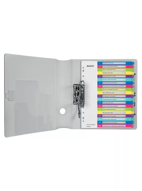 LEITZ Regiszter, műanyag, A4 Maxi, 1-20, LEITZ "Wow"
