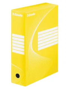   ESSELTE Archiválódoboz, A4, 100 mm, karton, ESSELTE "Boxycolor", sárga
