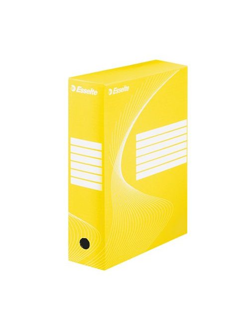 ESSELTE Archiválódoboz, A4, 100 mm, karton, ESSELTE "Boxycolor", sárga