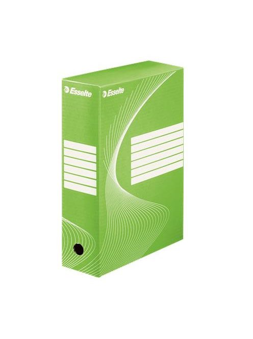 ESSELTE Archiválódoboz, A4, 100 mm, karton, ESSELTE "Boxycolor", zöld