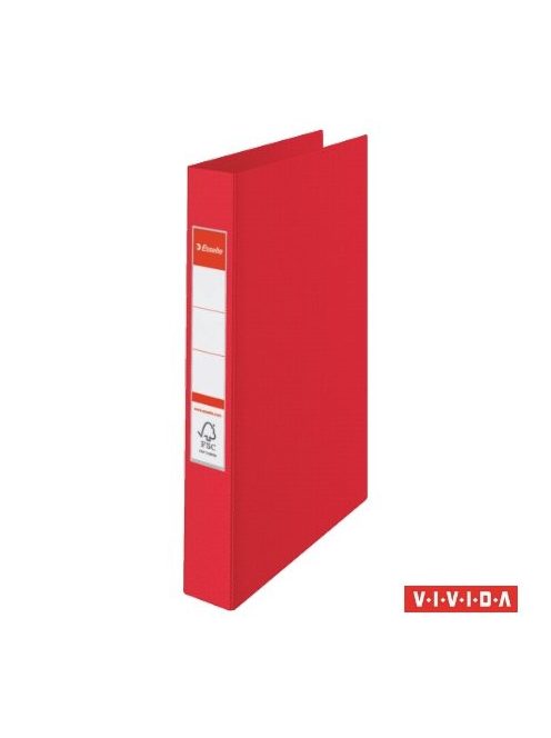 ESSELTE Gyűrűs könyv, 2 gyűrű, 42 mm, A4, PP, ESSELTE "Standard", Vivida piros