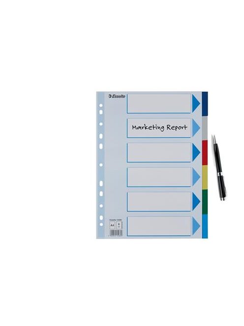 ESSELTE Regiszter, műanyag, A4, 6 részes, ESSELTE