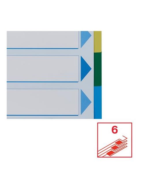 ESSELTE Regiszter, műanyag, A4, 6 részes, ESSELTE