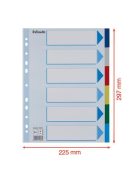 ESSELTE Regiszter, műanyag, A4, 6 részes, ESSELTE