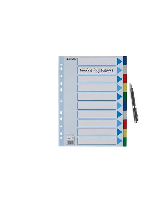ESSELTE Regiszter, műanyag, A4, 10 részes, ESSELTE