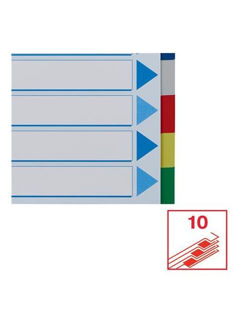 ESSELTE Regiszter, műanyag, A4, 10 részes, ESSELTE
