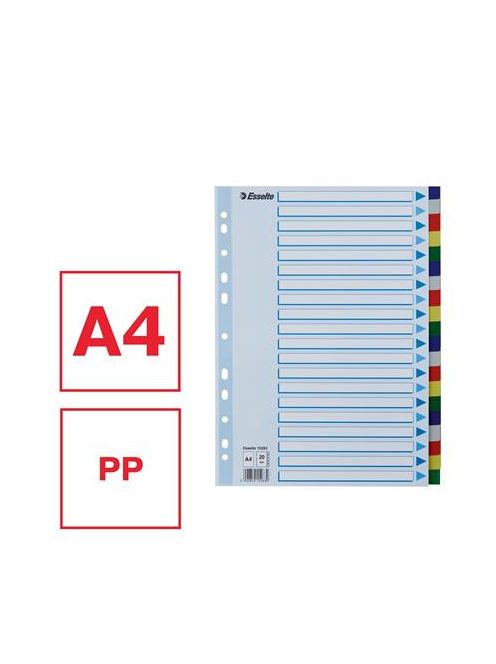 ESSELTE Regiszter, műanyag, A4, 20 részes, ESSELTE