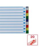 ESSELTE Regiszter, műanyag, A4, 20 részes, ESSELTE