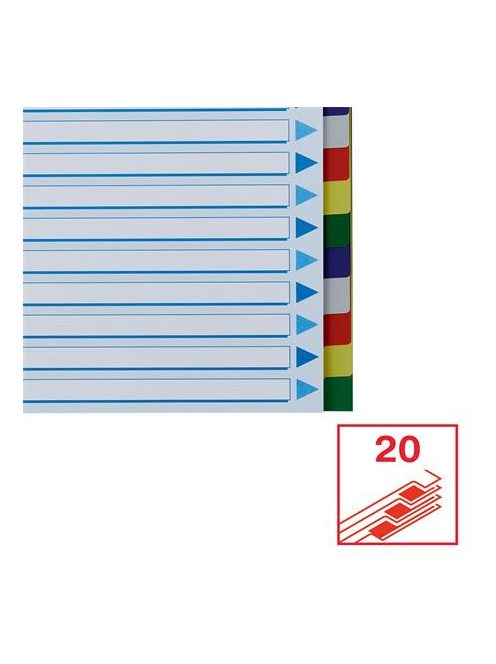 ESSELTE Regiszter, műanyag, A4, 20 részes, ESSELTE
