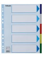 ESSELTE Regiszter, műanyag, A4 Maxi, 5 részes, ESSELTE