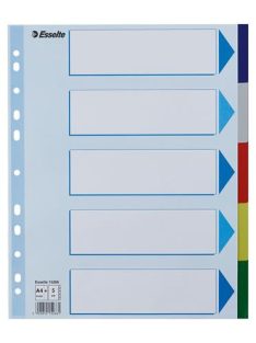 ESSELTE Regiszter, műanyag, A4 Maxi, 5 részes, ESSELTE