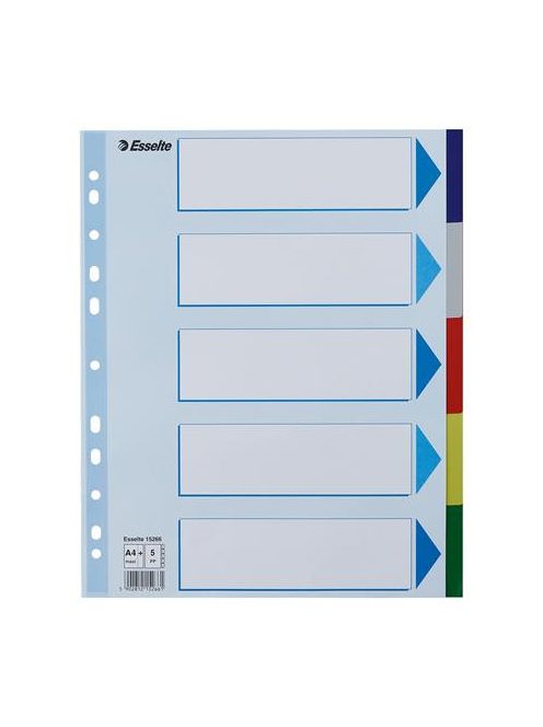ESSELTE Regiszter, műanyag, A4 Maxi, 5 részes, ESSELTE