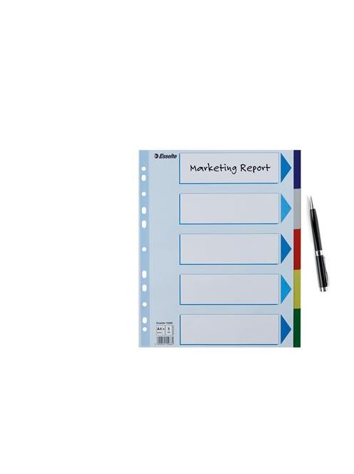 ESSELTE Regiszter, műanyag, A4 Maxi, 5 részes, ESSELTE