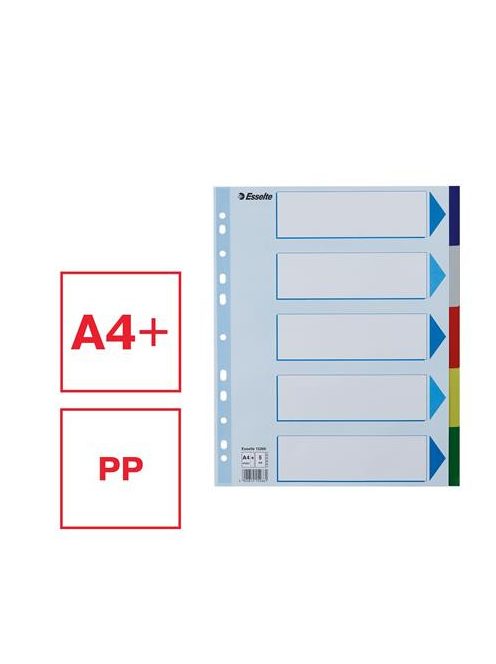 ESSELTE Regiszter, műanyag, A4 Maxi, 5 részes, ESSELTE