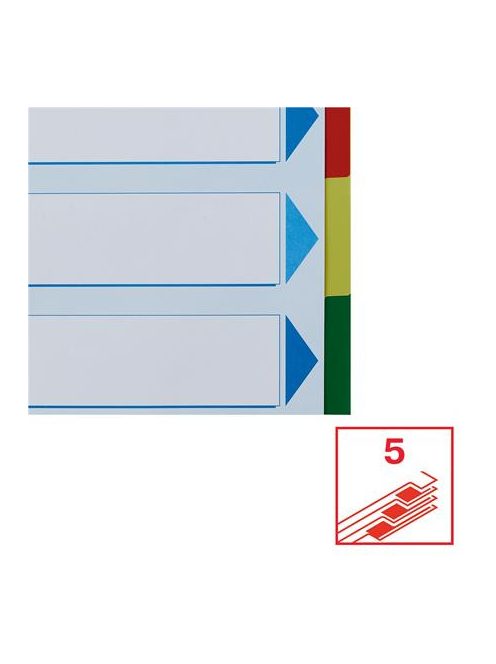 ESSELTE Regiszter, műanyag, A4 Maxi, 5 részes, ESSELTE