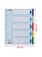 ESSELTE Regiszter, műanyag, A4 Maxi, 5 részes, ESSELTE