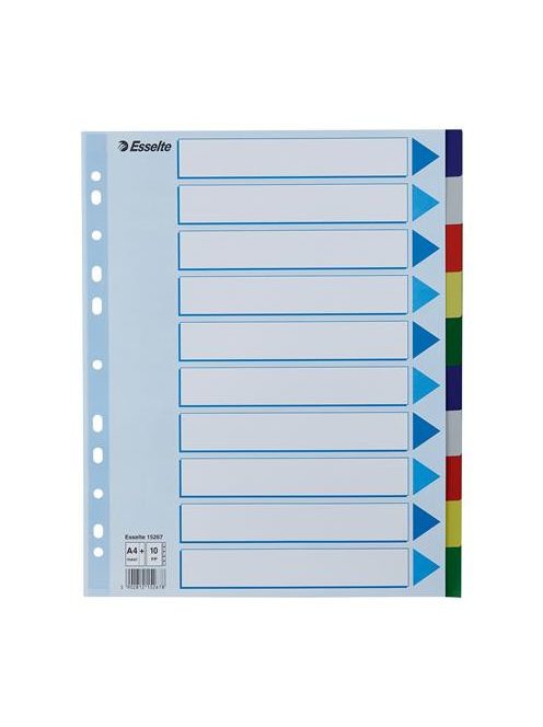 ESSELTE Regiszter, műanyag, A4 Maxi, 10 részes, ESSELTE