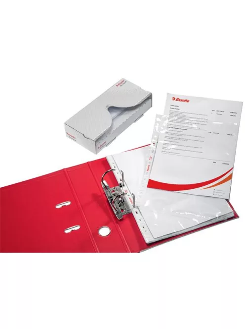 ESSELTE Genotherm, lefűzhető, A4, 55 mikron, víztiszta felület, adagolóban, ESSELTE "At Hand"