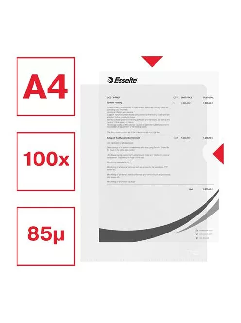 ESSELTE Genotherm, "L", A4, 85 mikron, narancsos felület, ESSELTE "Standard"