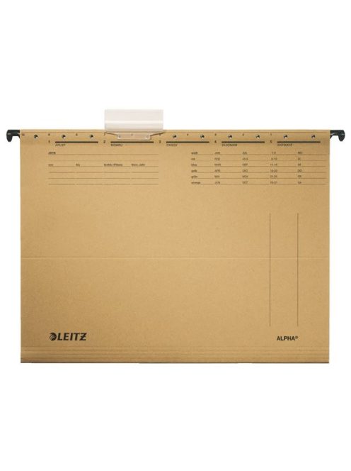 LEITZ Függőmappa, karton, A4, LEITZ "Alpha Standard", natúr