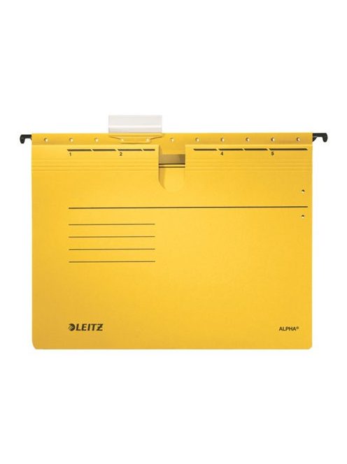 LEITZ Függőmappa, gyorsfűzős, karton, A4, LEITZ "Alpha", sárga