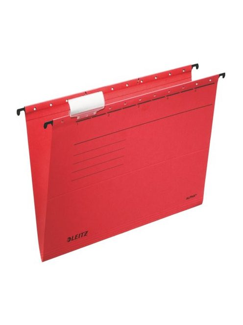 LEITZ Függőmappa, karton, A4, LEITZ "Alpha Standard", piros