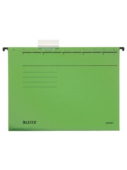 LEITZ Függőmappa, karton, A4, LEITZ "Alpha Standard", zöld
