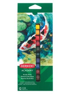   DERWENT Akrilfesték, 12 ml, DERWENT "Academy", 12 különböző szín