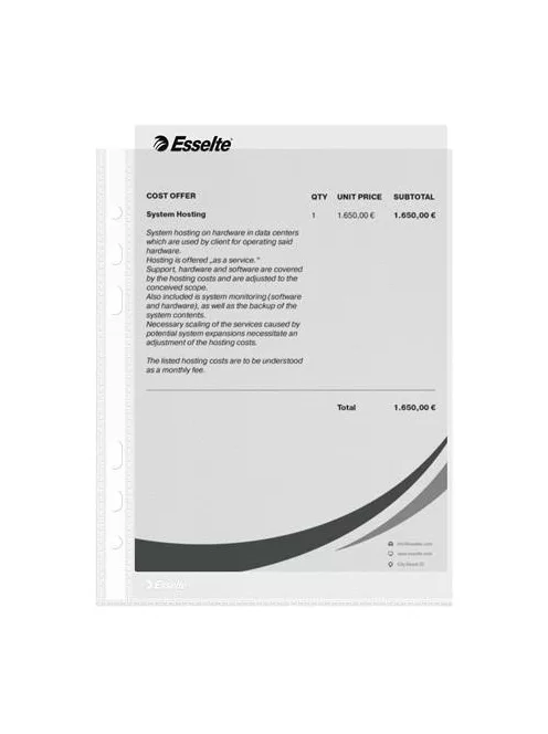 ESSELTE Genotherm, lefűzhető, A5, 43 mikron, narancsos felület, ESSELTE