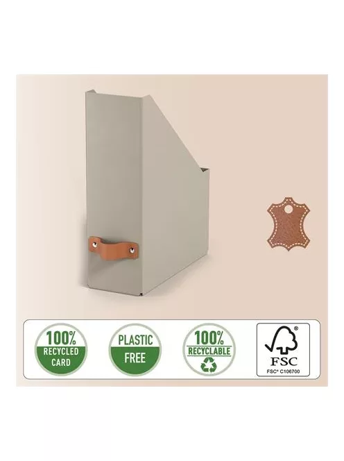 LEITZ Iratpapucs, karton, 100 mm, LEITZ "Puro", homokbézs