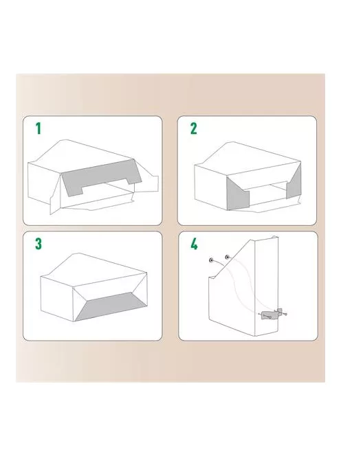 LEITZ Iratpapucs, karton, 100 mm, LEITZ "Puro", homokbézs