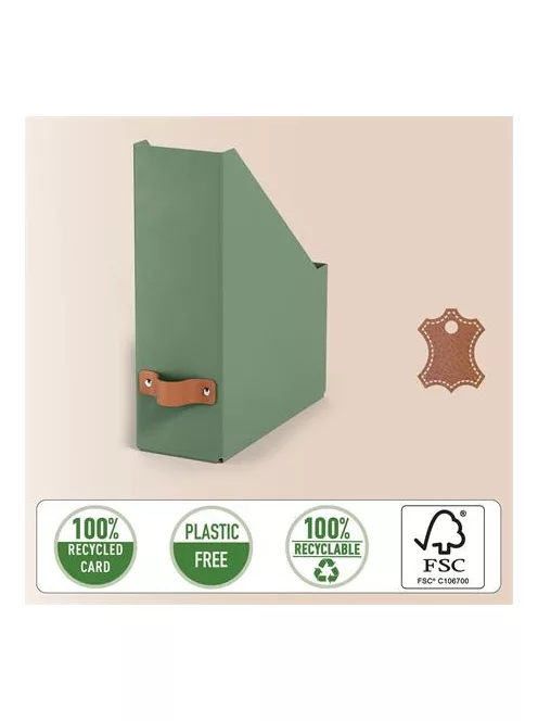 LEITZ Iratpapucs, karton, 100 mm, LEITZ "Puro", zsályazöld