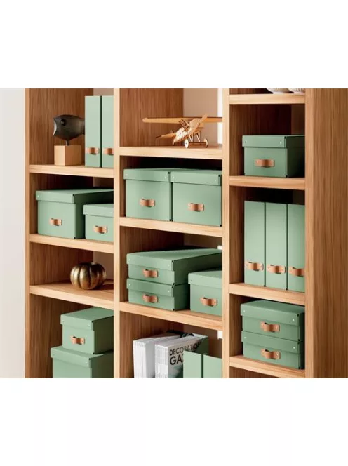 LEITZ Iratpapucs, karton, 100 mm, LEITZ "Puro", zsályazöld