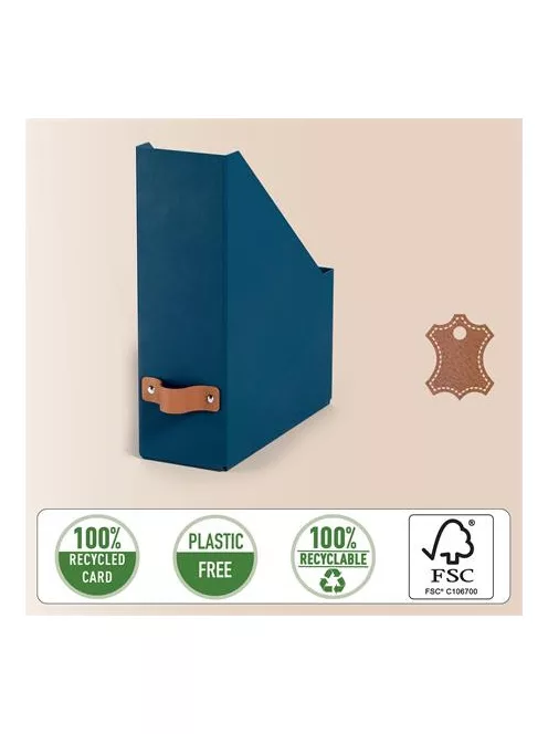 LEITZ Iratpapucs, karton, 100 mm, LEITZ "Puro", óceánkék