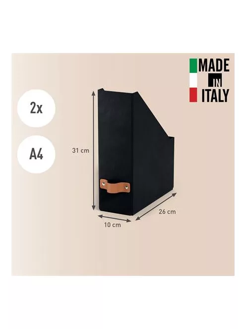 LEITZ Iratpapucs, karton, 100 mm, LEITZ "Puro", fekete