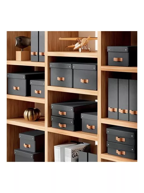 LEITZ Iratpapucs, karton, 100 mm, LEITZ "Puro", fekete