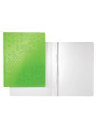 LEITZ Gyorsfűző, laminált karton, A4, LEITZ "Wow", zöld