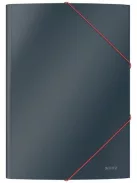 LEITZ Gumis mappa, 15 mm, karton, A4, LEITZ "Cosy", bársonyszürke