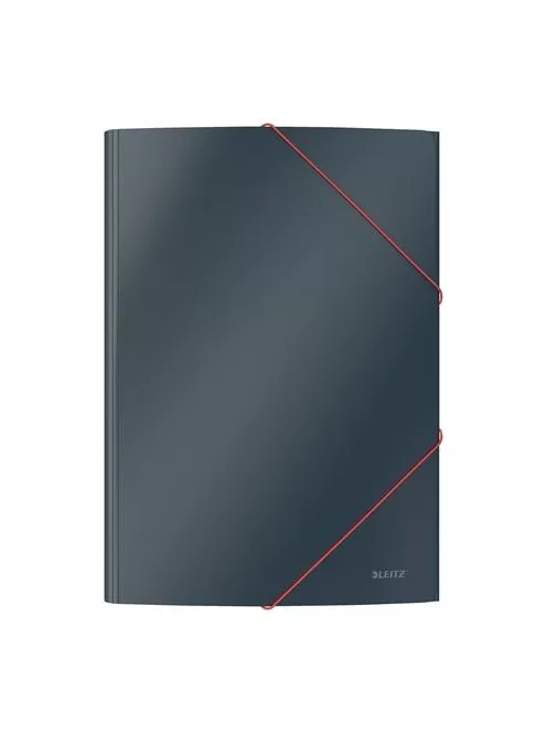 LEITZ Gumis mappa, 15 mm, karton, A4, LEITZ "Cosy", bársonyszürke