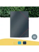 LEITZ Gumis mappa, 15 mm, karton, A4, LEITZ "Cosy", bársonyszürke