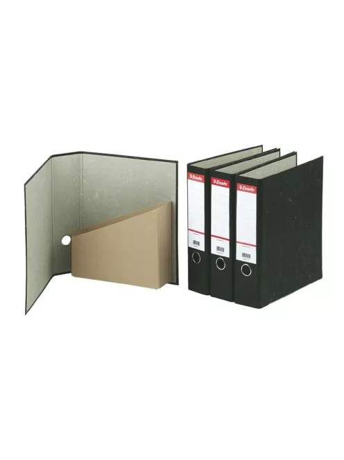 ESSELTE Iratrendező és iratpapucs egyben, 75 mm, A4, karton, márványos, ESSELTE, fekete