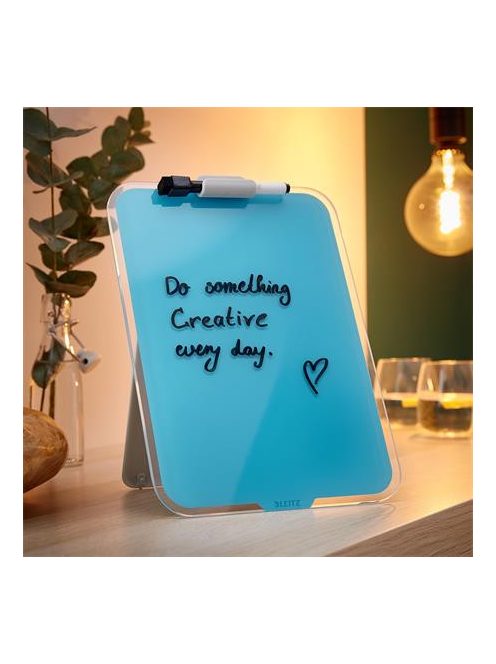 LEITZ Üvegtábla, törölhető, asztali, A4, LEITZ "Cosy", nyugodtkék