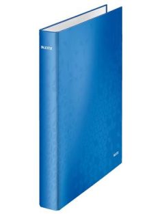   LEITZ Gyűrűs könyv, 2 gyűrű, D alakú, 40 mm, A4 Maxi, karton, LEITZ "Wow", kék